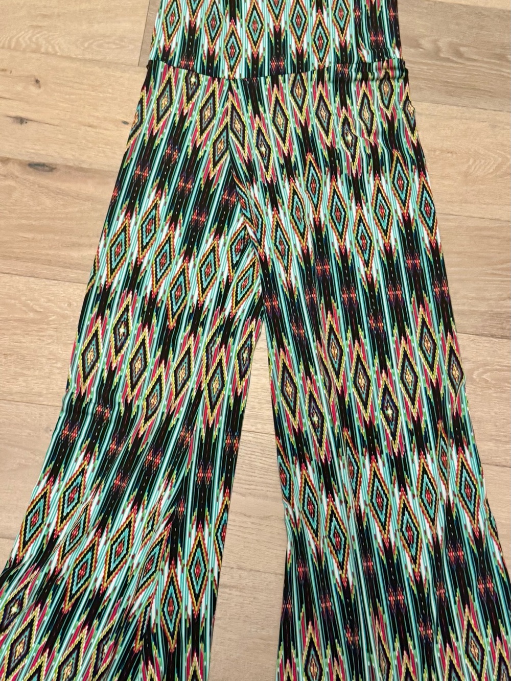 Veronica M Wide Leg Palazzo Pants XS Colorful Geometric Boho Print